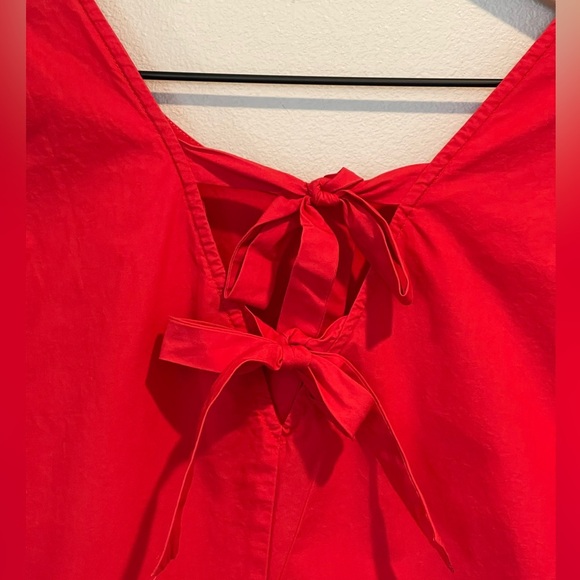J. Crew Bow-Back Peplum Red Sleeveless Top, 100% Cotton, Size Small - Picture 10 of 10